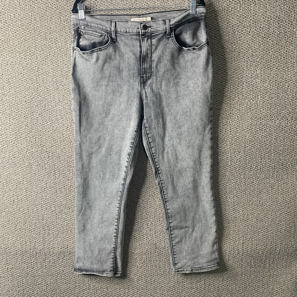 Levi's 514 Womens Jeans 33 Gray‎ Washed Denim High Rise Straight Leg Pockets